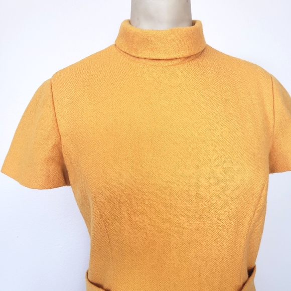 VTG 60s Yellow Mod Dress - Picture 2 of 10